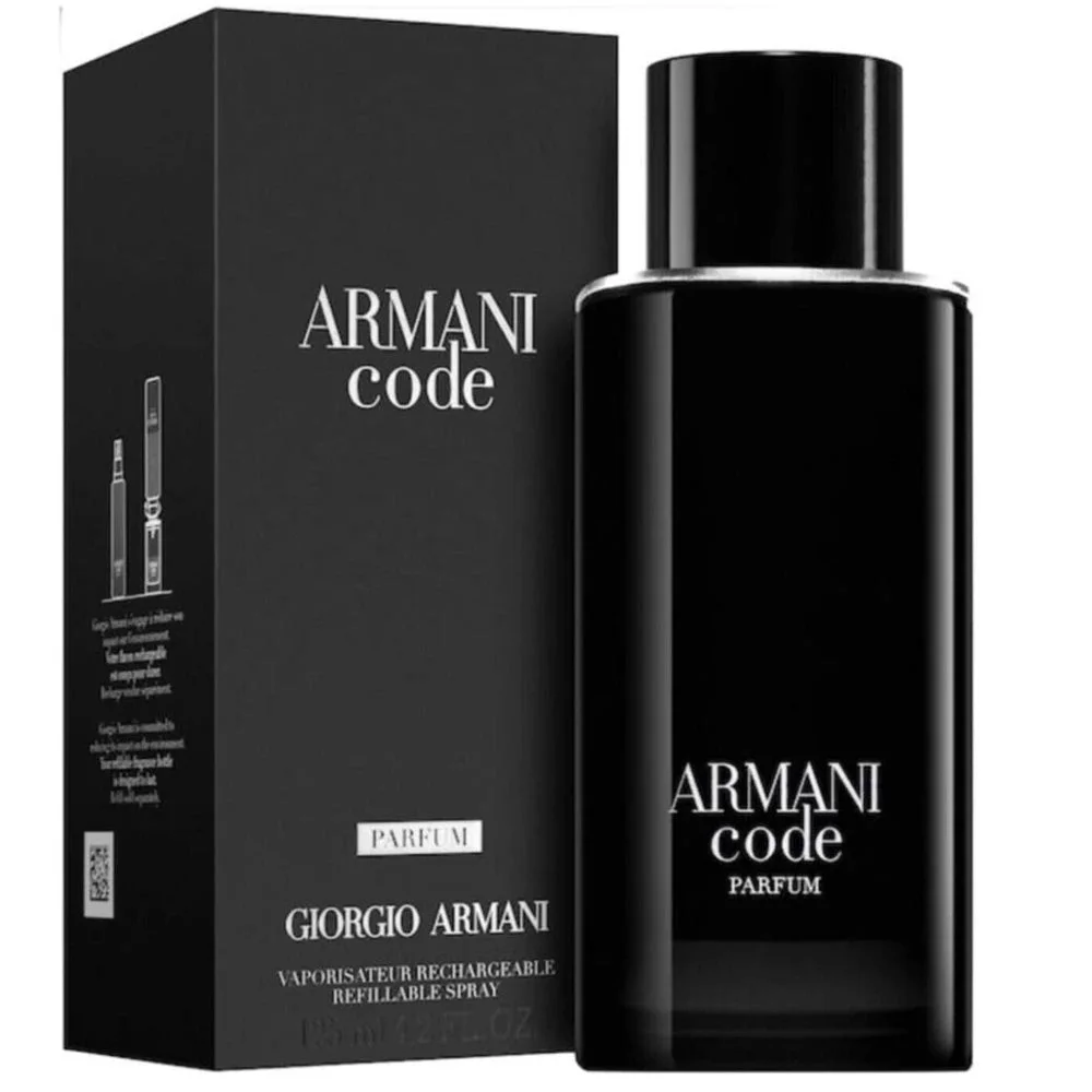 Armani Code 4.2 oz Refillable Parfum for men bottle