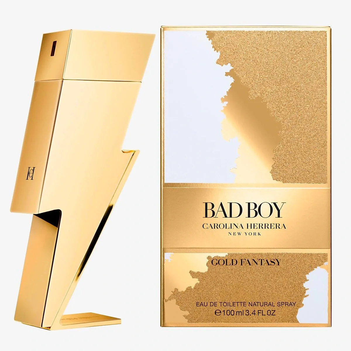 Carolina Herrera Bad Boy Gold Fantasy 3.4 oz EDT for men bottle