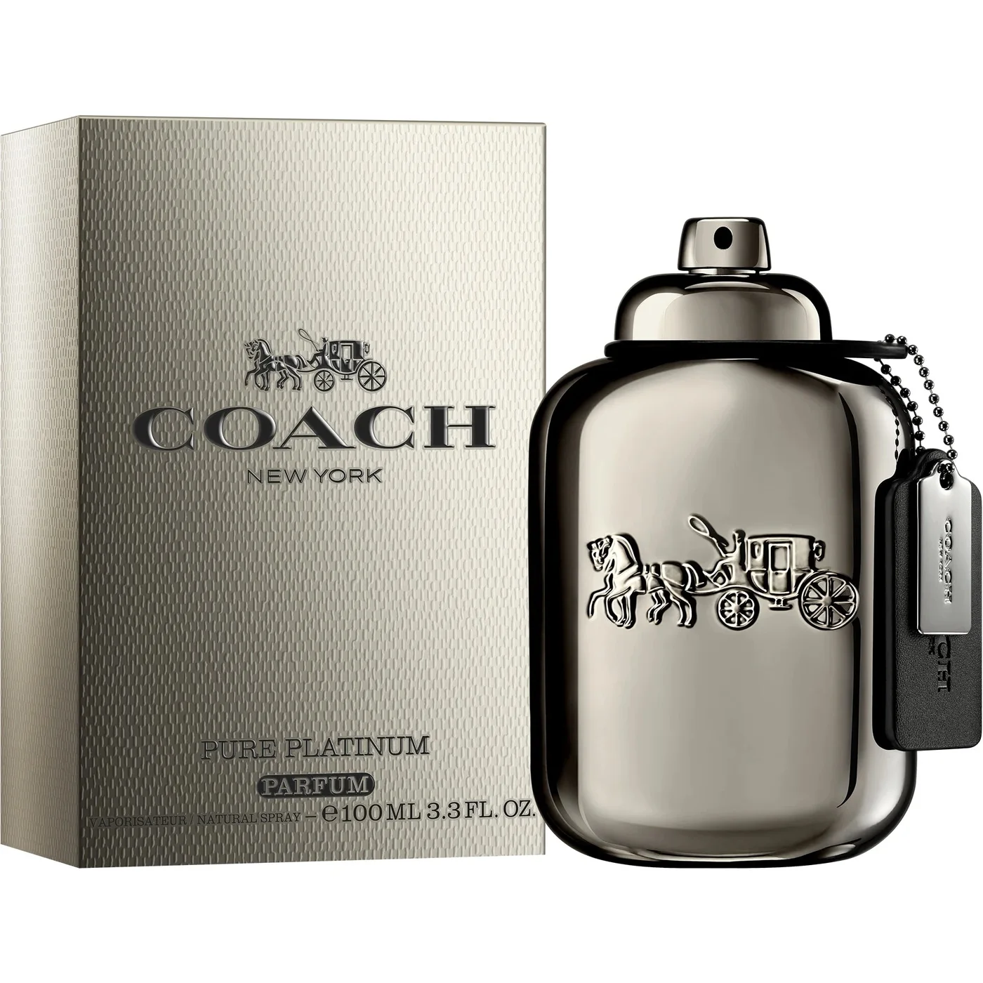 Coach Pure Platinum parfum 3.4 oz for men bottle