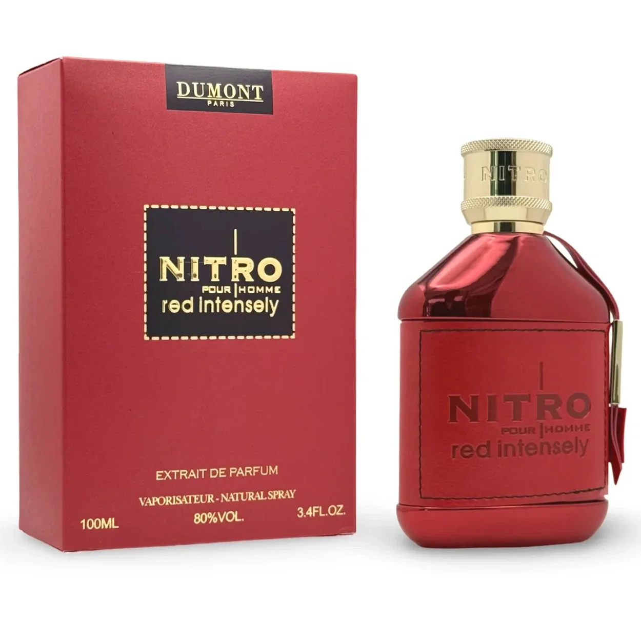 Dumont Nitro Red Intensely extrait de parfum 3.4 oz for men bottle