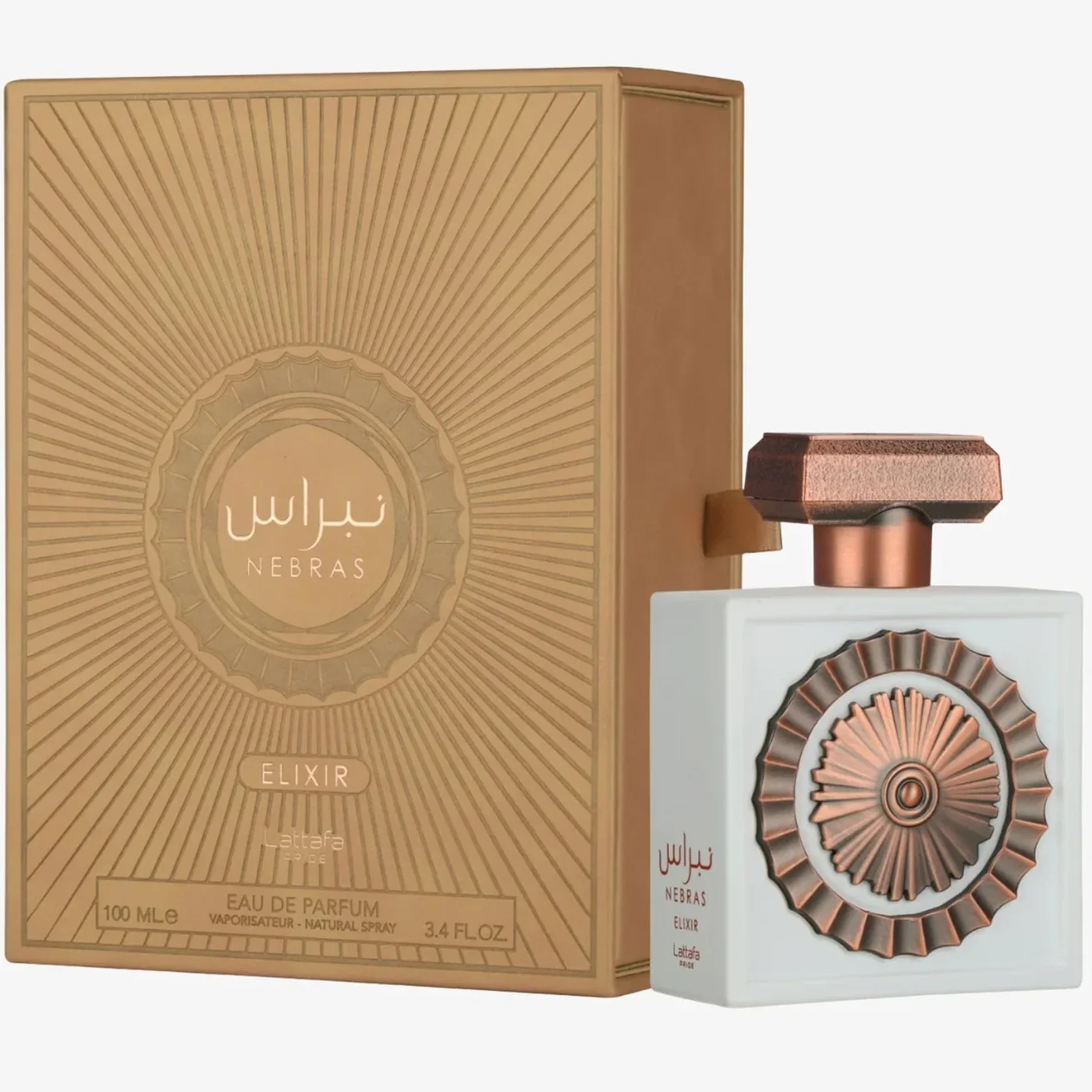 Lattafa Nebras Elixir eau de parfum 3.4 oz unisex bottle
